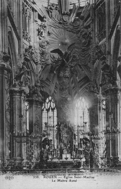 Veduta del coro della chiesa di Saint Maclou a Rouen da Jean Pierre Defrance